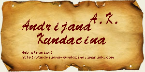 Andrijana Kundačina vizit kartica